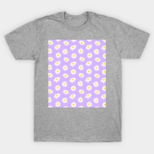 Daisy Ditsy Pattern on Lilac Purple T-Shirt